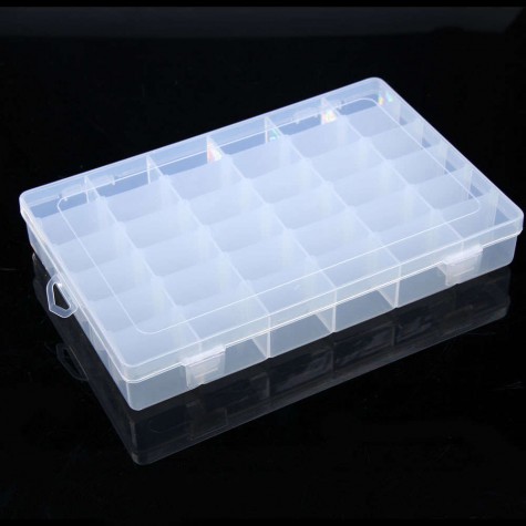 36 Grid Plastic Adjustable Jewelry Organizer Box Storage Container Case