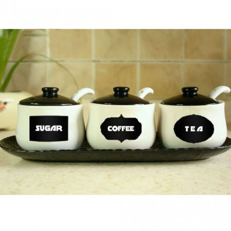 60PCS Wedding Kitchen Jars Blackboard Stickers Chalkboard Lables Irregular