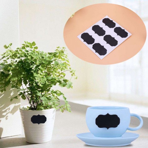 60PCS Wedding Kitchen Jars Blackboard Stickers Chalkboard Lables Irregular