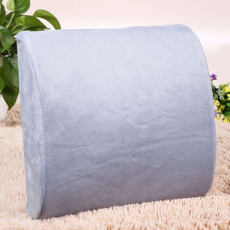 Memory Foam Lumbar Cushion Back Support Travel Pillow Car Seat Grey